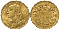 Switzerland-Confoederatio-Helvetica-Francs-1908-Gold