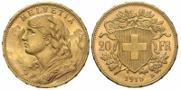Switzerland-Confoederatio-Helvetica-Francs-1915-Gold