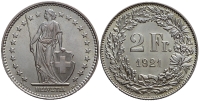 Switzerland-Confoederatio-Helvetica-Francs-1921-AR