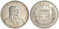 Switzerland-Confoederatio-Helvetica-Francs-1924-AR