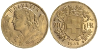 Switzerland-Confoederatio-Helvetica-Francs-1935-Gold