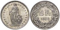 Switzerland-Confoederatio-Helvetica-Francs-1936-AR