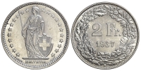 Switzerland-Confoederatio-Helvetica-Francs-1937-AR