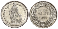 Switzerland-Confoederatio-Helvetica-Francs-1937-AR