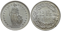 Switzerland-Confoederatio-Helvetica-Francs-1940-AR