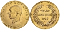 Turkey-Bullion-Issues-Kurush-1923-Gold