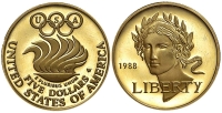 United-States-Commemoratives-Dollars-1988-Gold