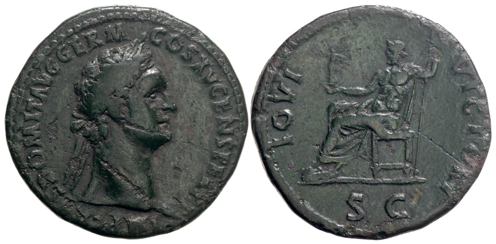 Ancient Roman Empire Domitianus Sestertius 