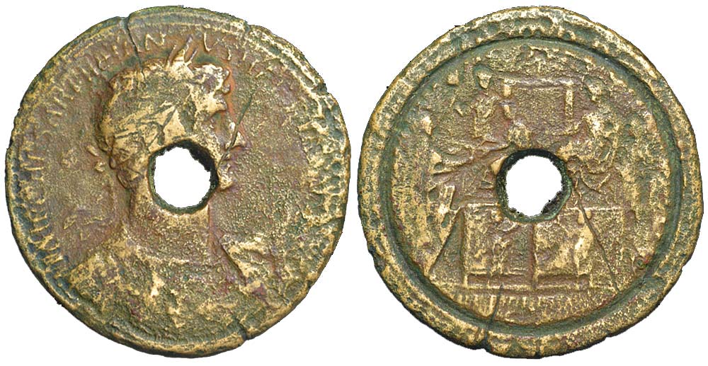 Ancient Roman Empire Hadrianus Medaillon 