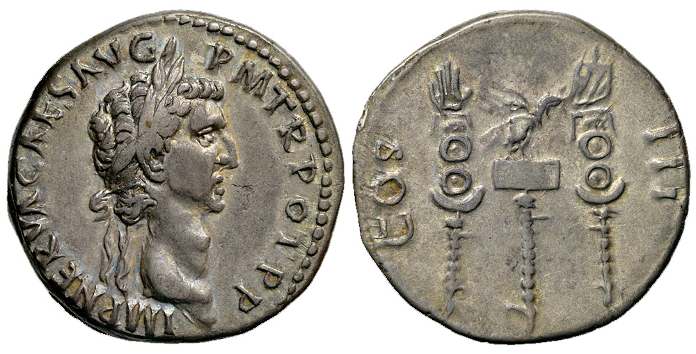 Ancient Roman Empire Nerva Cistophoric Tetradrachm 