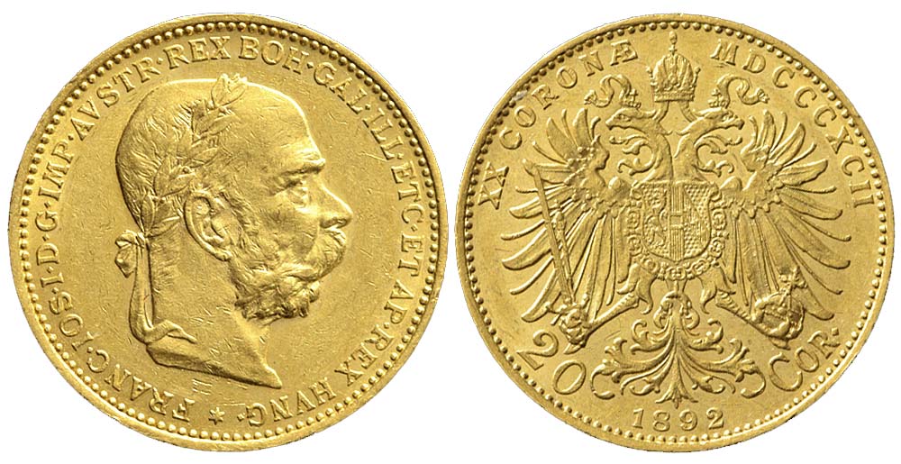 Austria Franz Joseph Corona 1892 Gold 