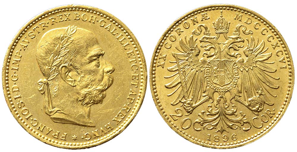 Austria Franz Joseph Corona 1896 Gold 