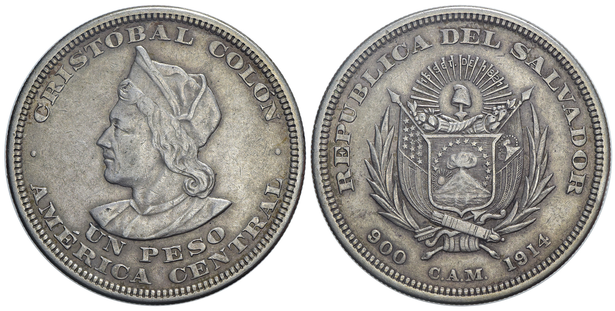 Salvador Republic Peso 1914 