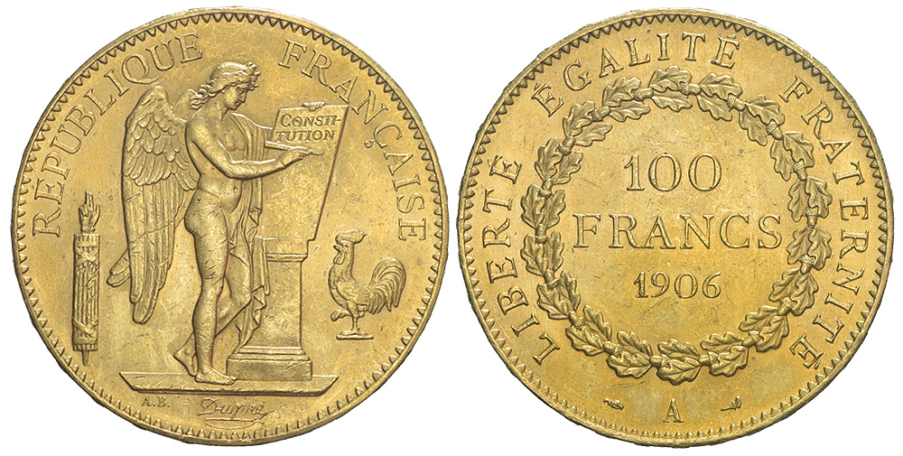 France Third Republic Francs 1906 Gold 