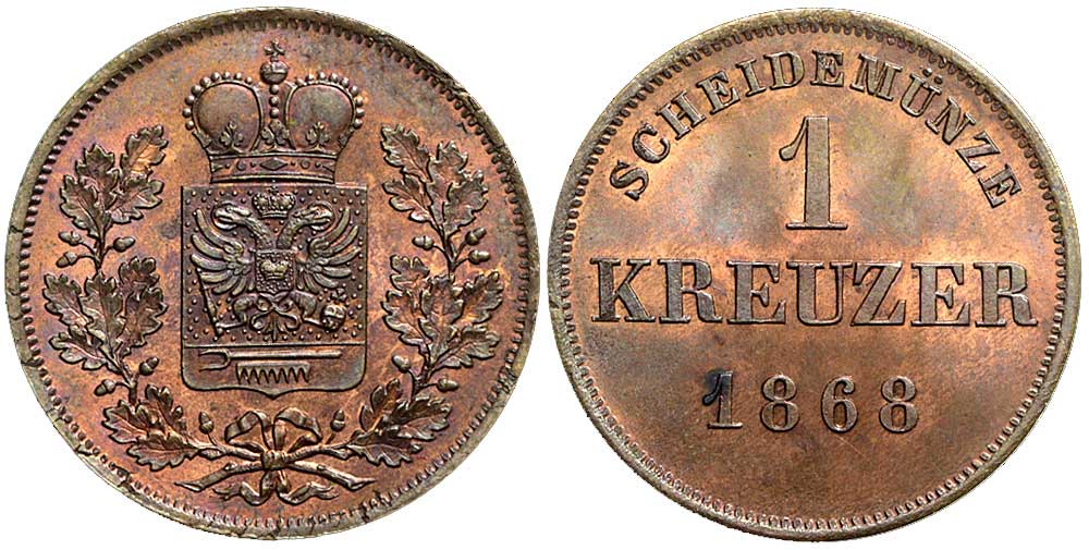 Germany Schwarzburg Rudolstadt Albert Kreuzer 1868 