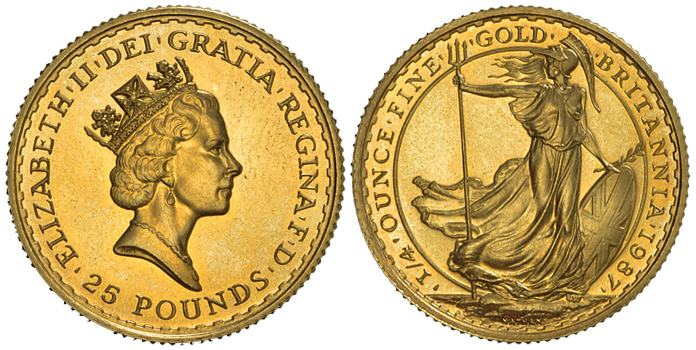 Great Britain Elizabeth Pounds 1987 Gold 