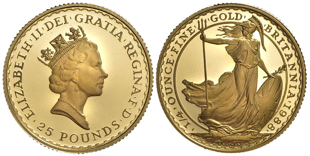 Great Britain Elizabeth Pounds 1988 Gold 