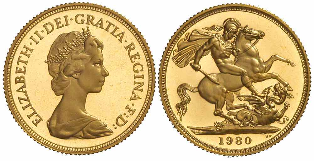 Great Britain Elizabeth Sovereign 1980 Gold 