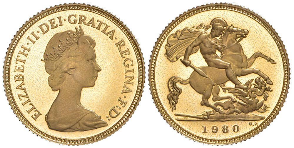 Great Britain Elizabeth Sovereign 1980 Gold 