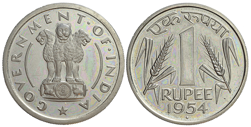 India Republic Rupee 1954 