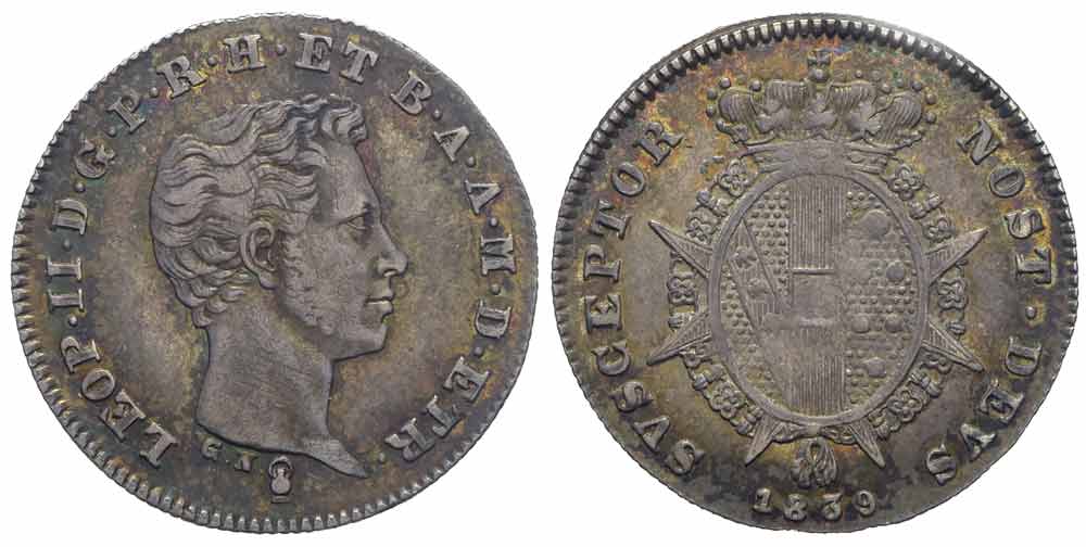 Italy Regional Mints Firenze Leopold Paolo 1839 