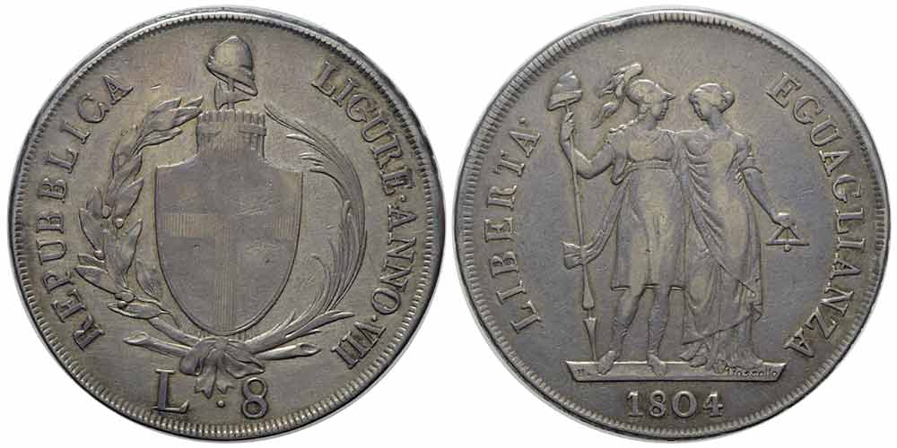 Italy Regional Mints Genova Ligurian Republic Lire 1805 