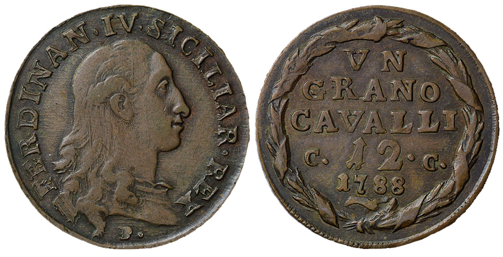 Italy Regional Mints Napoli Ferdinando Grano 1788 