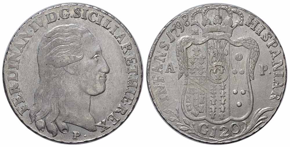 Italy Regional Mints Napoli Ferdinando Piastra 1798 