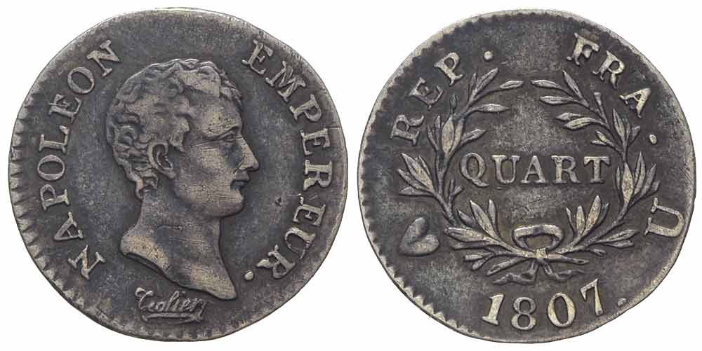 Italy Regional Mints Torino Napoleone Franc 1807 