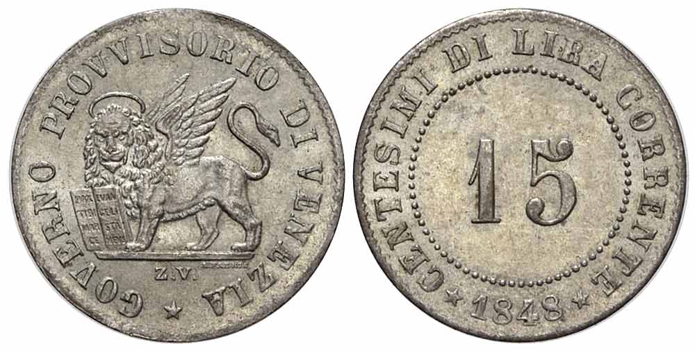Italy Regional Mints Venezia Revolutionary Issues Cent 1848 