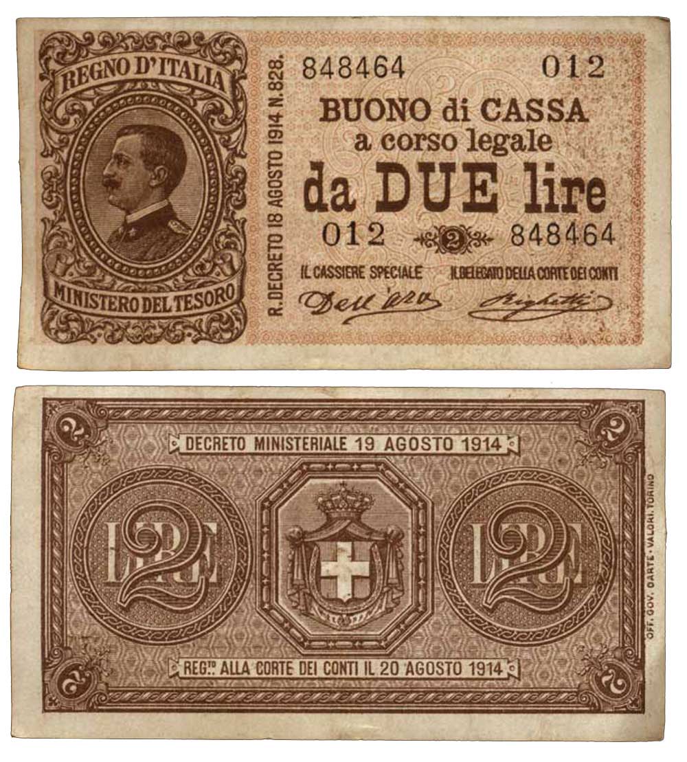 Italy Kingdom Vittorio Emanuele Lire 1914 