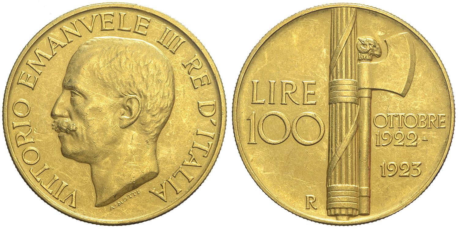 Italy Kingdom Vittorio Emanuele Lire 1923 Gold 