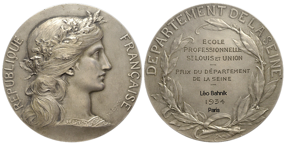Medals France Republic Medal 1934 