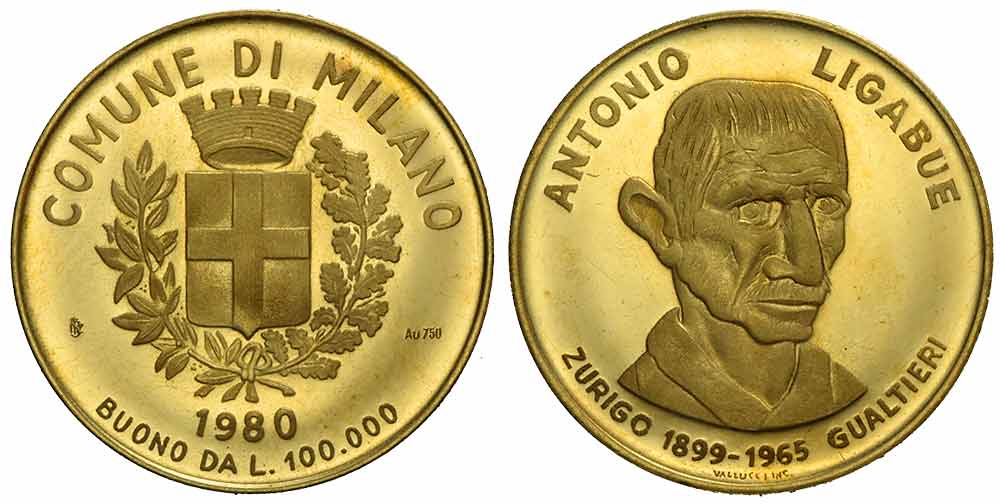 Medals Italy Milan Token 1980 Gold 