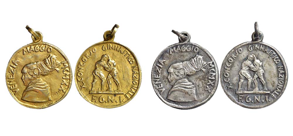Medals Italy Venezia Dittico 1920 Gold 