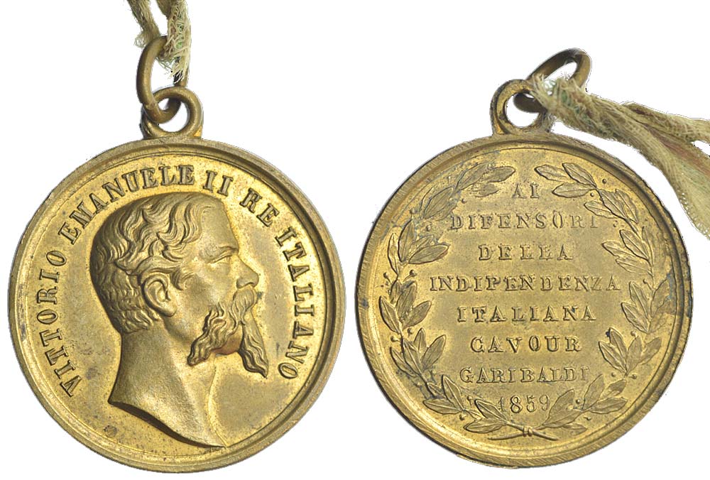 Medals Italy Vittorio Emanuele Medal 1859 