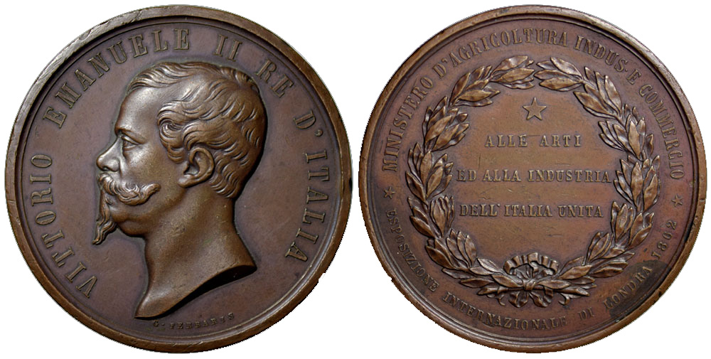 Medals Italy Vittorio Emanuele Medal 1862 