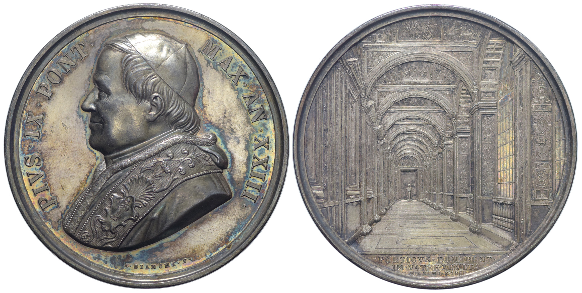 Medals Rome Pius Medal 1868 
