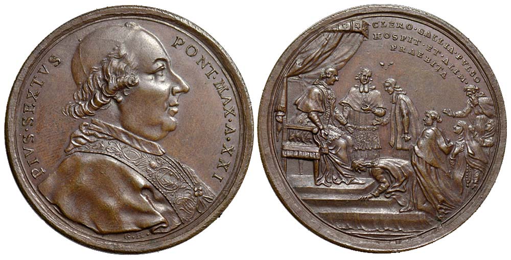 Medals Rome Pius Medal 1795 