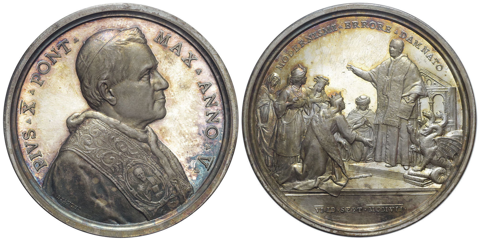 Medals Rome Pius Medal 1907 