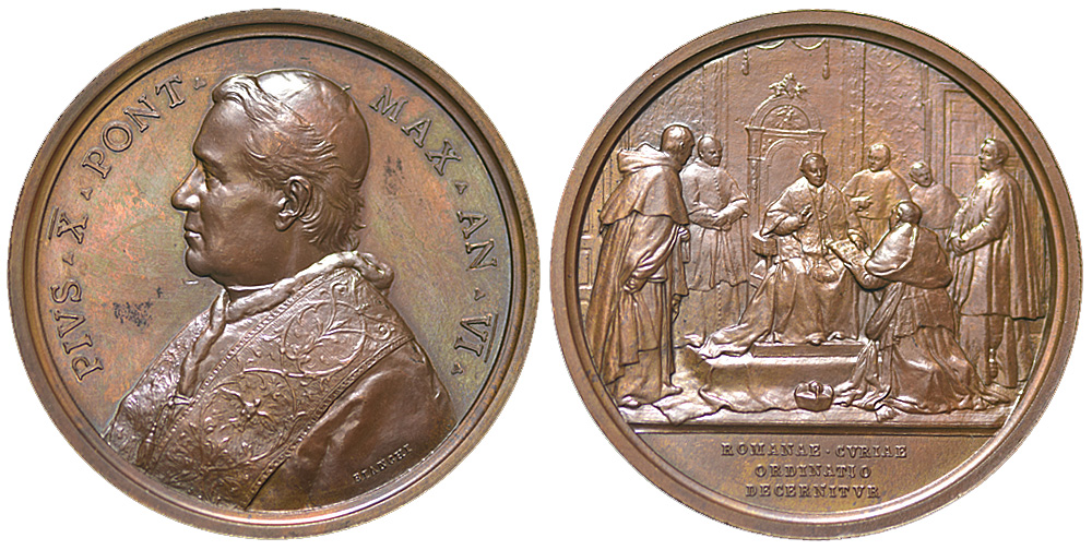 Medals Rome Pius Medal 1909 