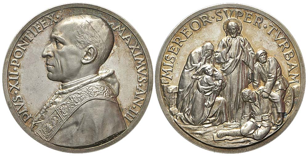 Medals Rome Pius Medal 1941 