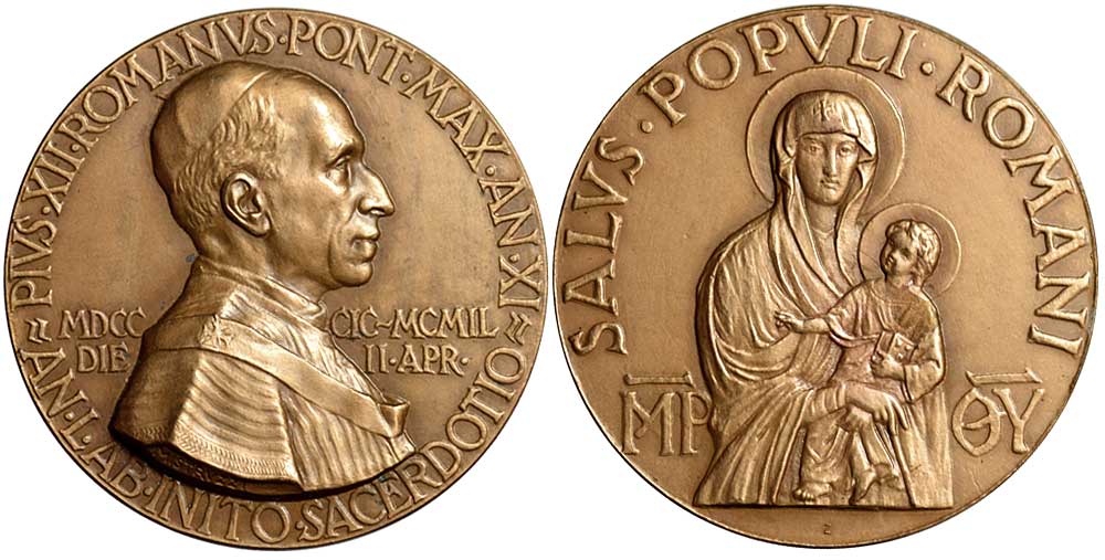 Medals Rome Pius Medal 1949 