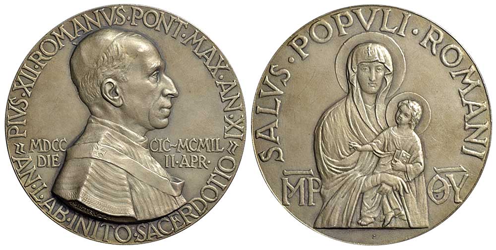 Medals Rome Pius Medal 1949 
