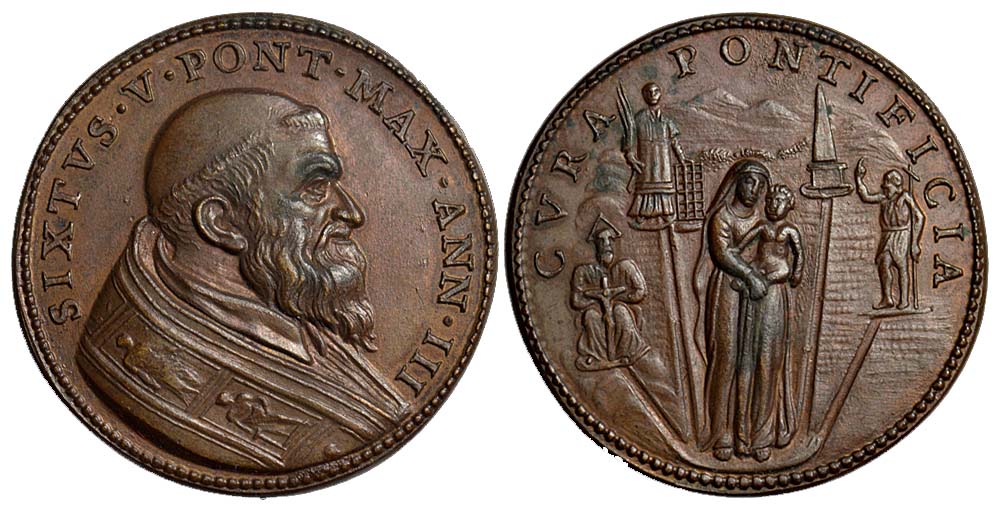 Medals Rome Sixtus Medal 1587 