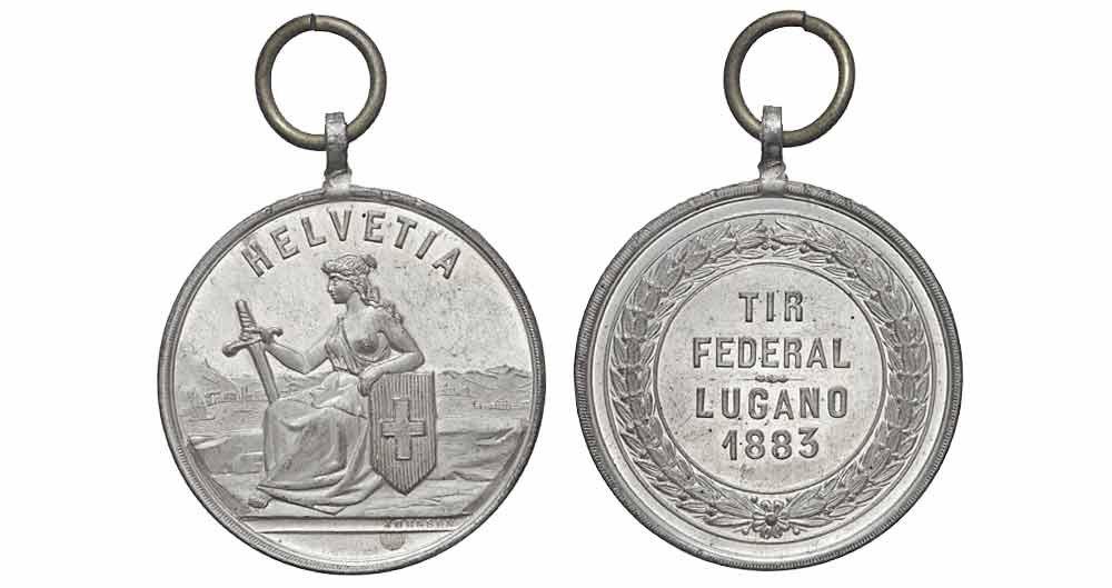Medals Switzerland Ticino Medal 1883 