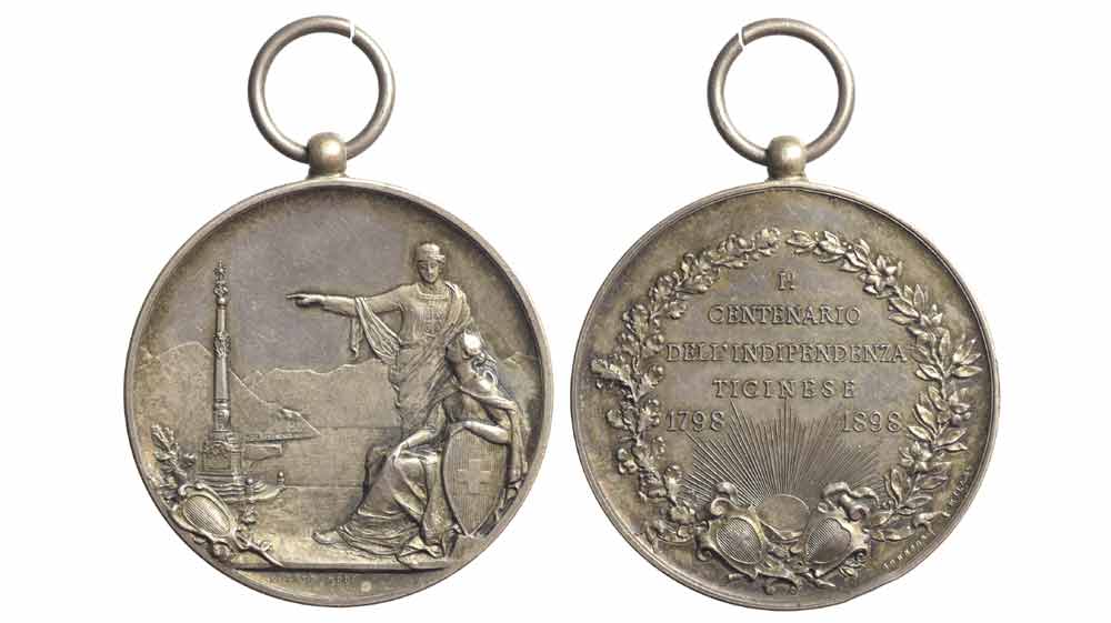 Medals Switzerland Ticino Medal 1898 