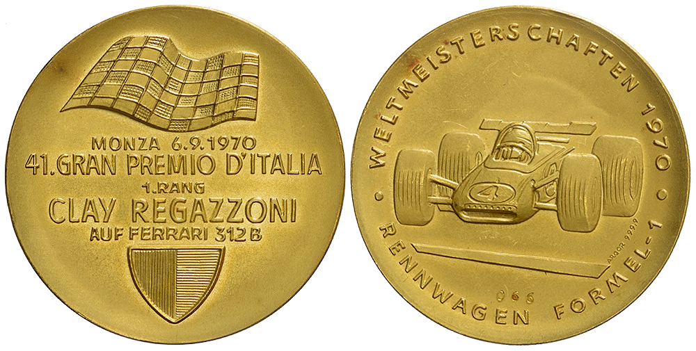 Medals Switzerland Ticino Medal 1970 Gold 