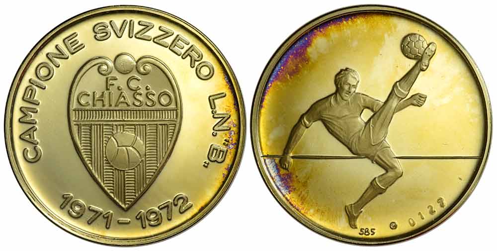 Medals Switzerland Ticino Medal 1972 Gold 