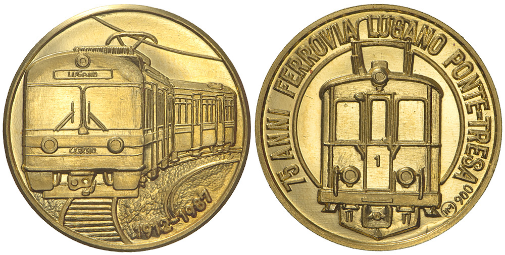 Medals Switzerland Ticino Medal 1987 Gold 